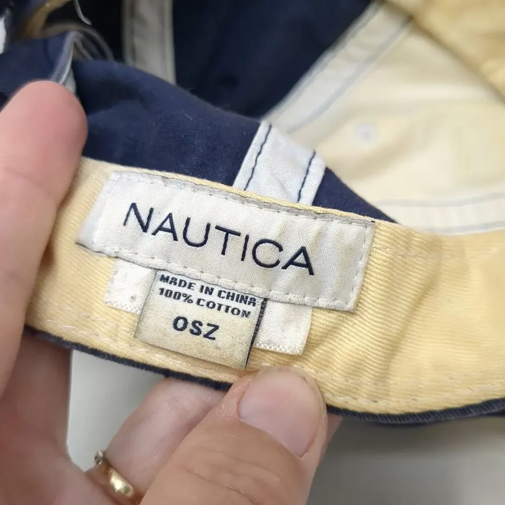 Nautica Slideback Baseball Cap Blue One Size Nautical Signal Flags Cotton Hat